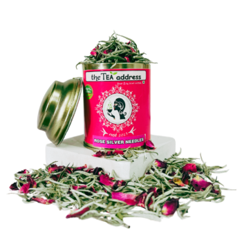 tin of rose silver needles