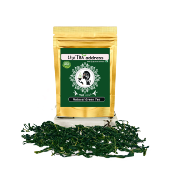 pouch of natural green tea