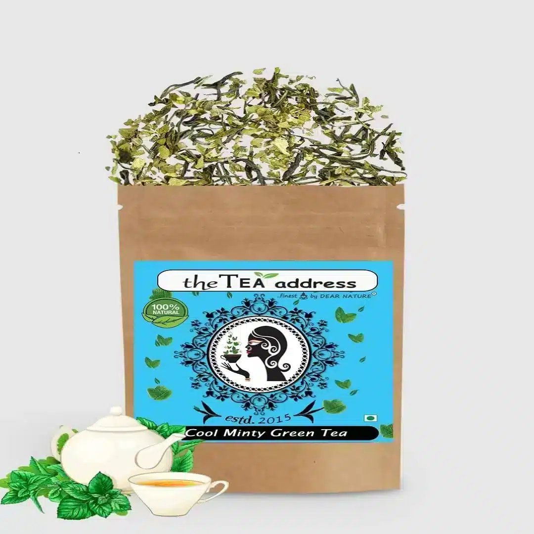 image of cool mint green tea in standup pouch