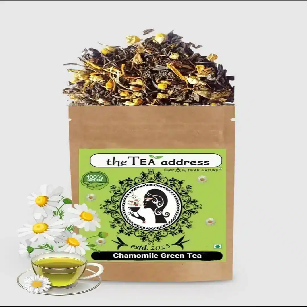 image of chamomile green tea in standup pouch