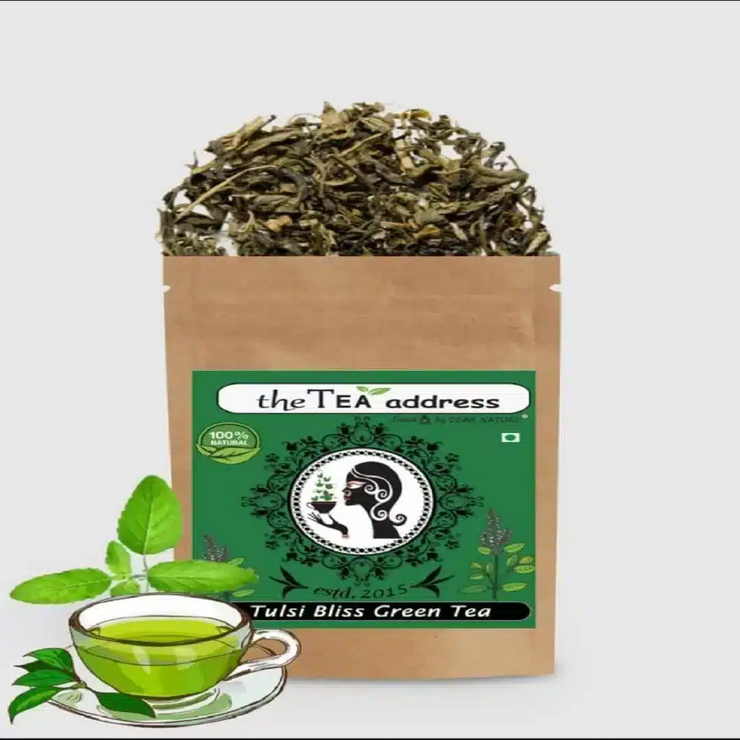 image of tulsi bliss green tea in standup pouch