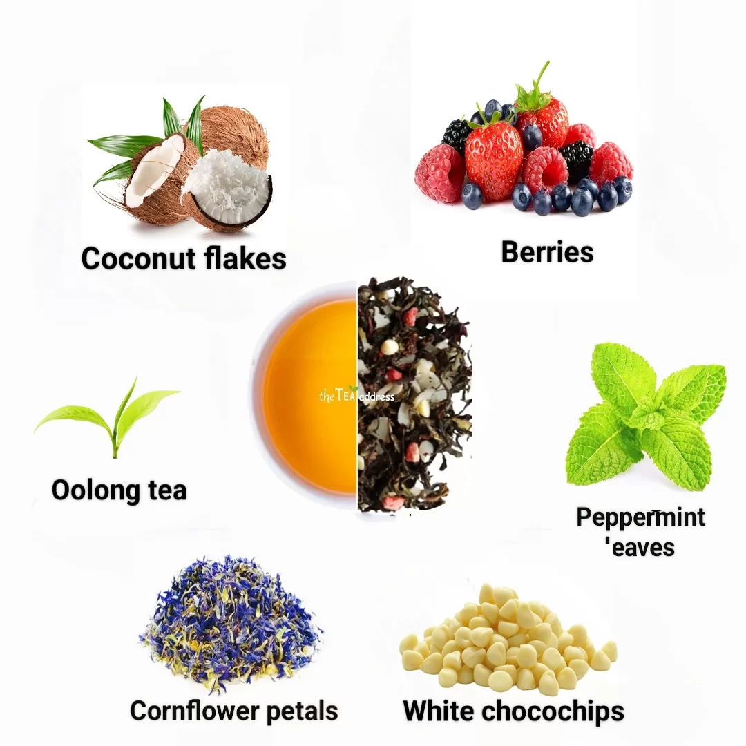 image of ingredients of coco-berry oolong tea