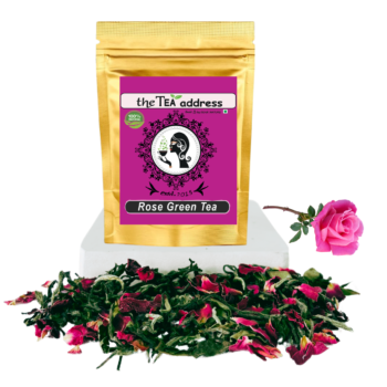 pouch of rose green tea