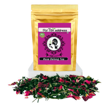 pouch of rose oolong tea