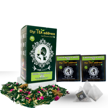 teabags of ginger masala green tea