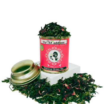 tin of hibiscus green tea