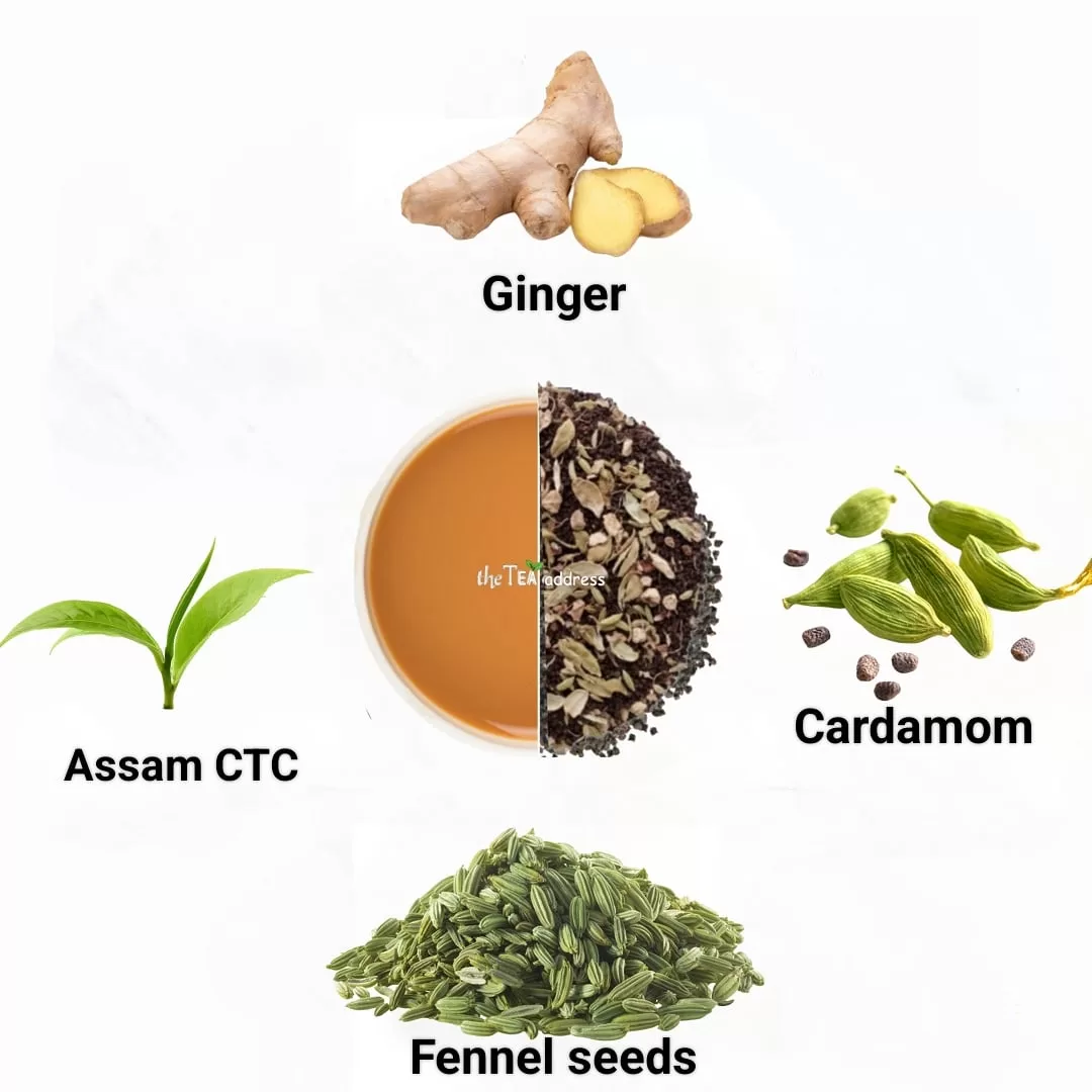 Image of ingredients of bombay cutting chai