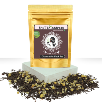 pouch of chamomile black tea