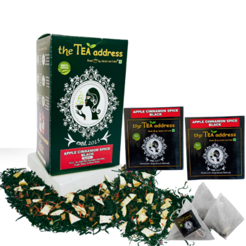 teabags of apple cinnamon spice black tea
