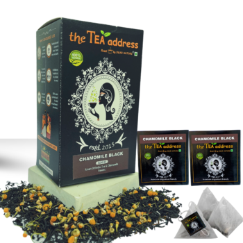 teabags of chamomile black tea