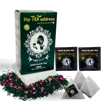 teabags of rose black tea