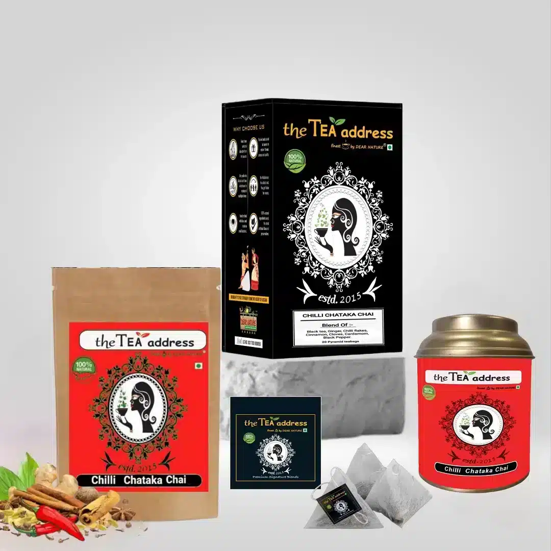 image of chilli chataka chai packed in different packings