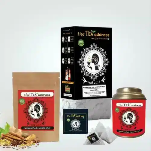 Image of different packings of handcrafted masala chai in different packings