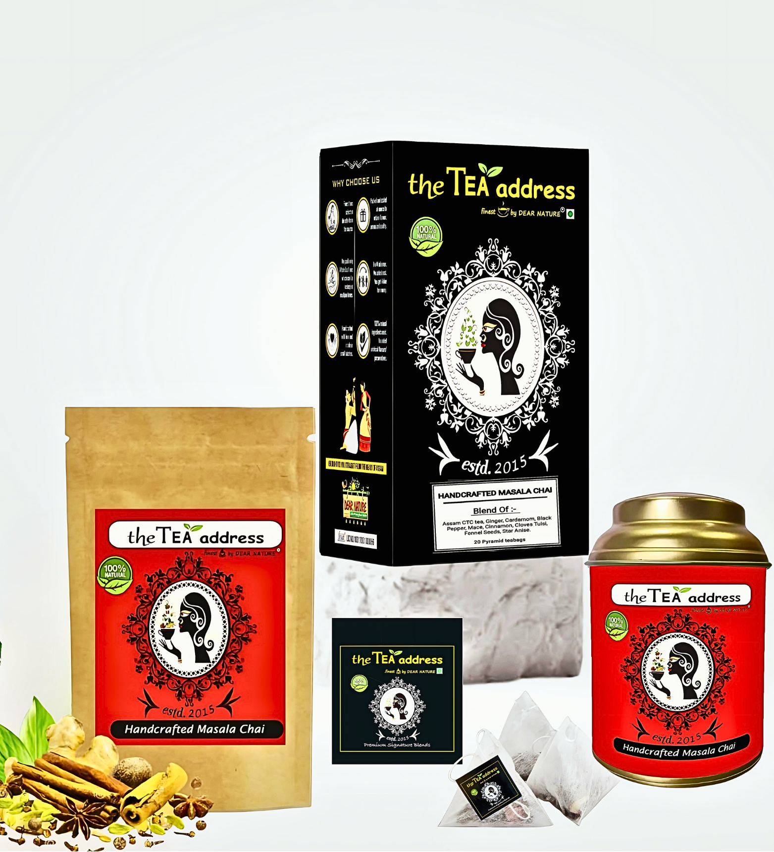 handcrafted masala chai in different packings