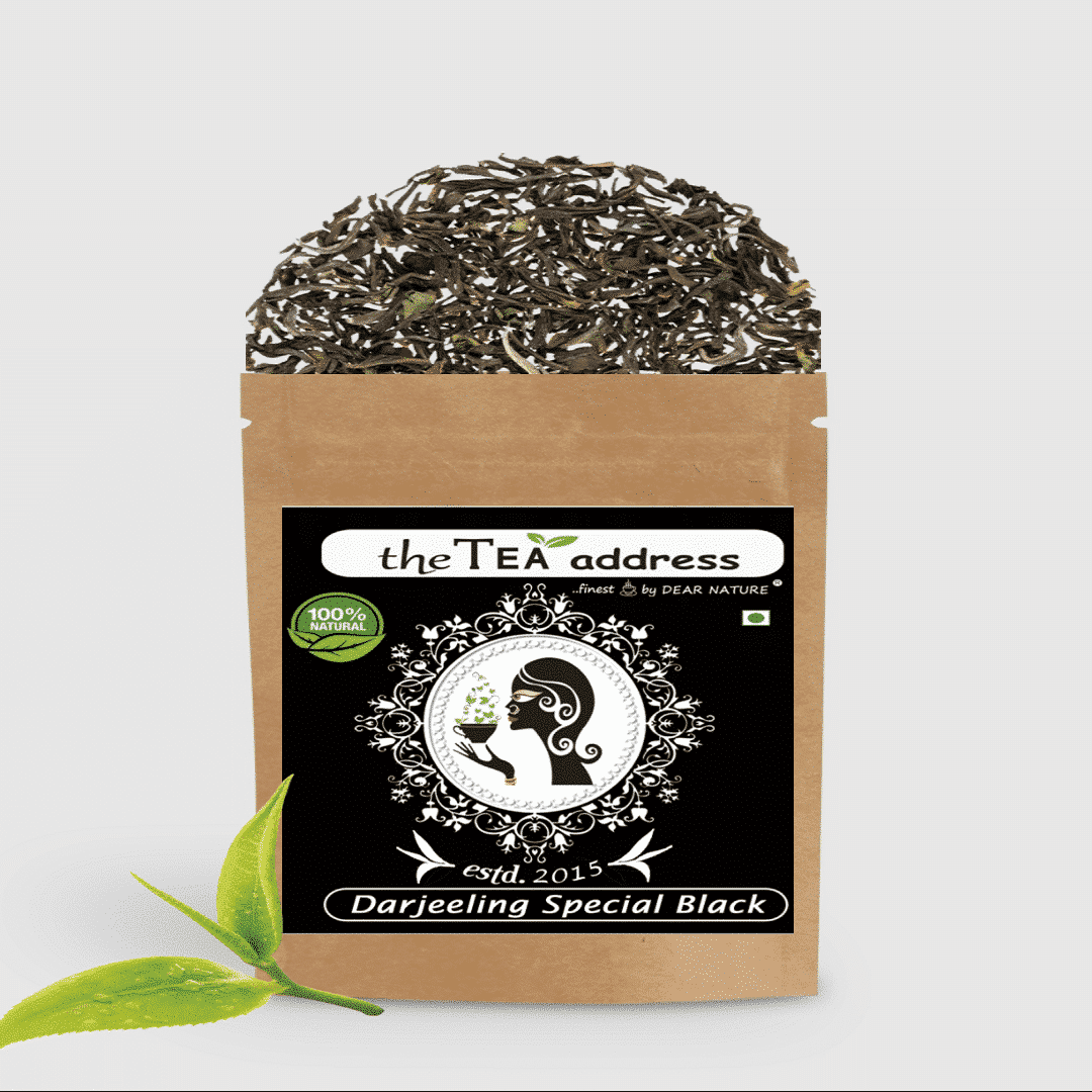 image of darjeeling special black tea packed in standup pouch