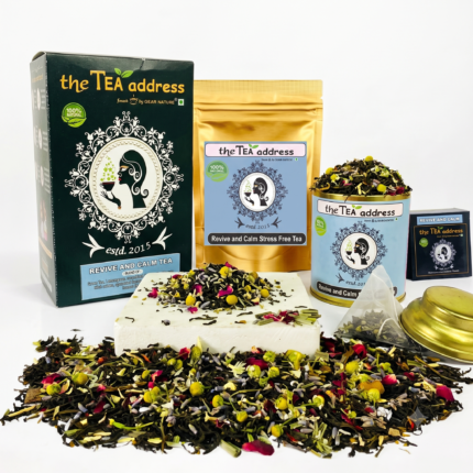 main variants image of revive and calm tea