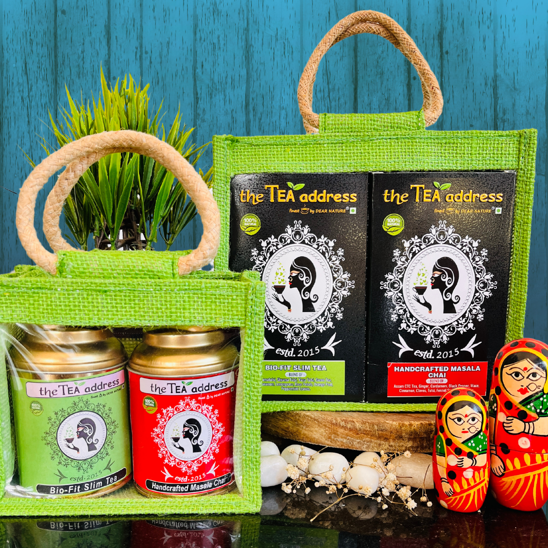 eco jutebag gift packs of tea