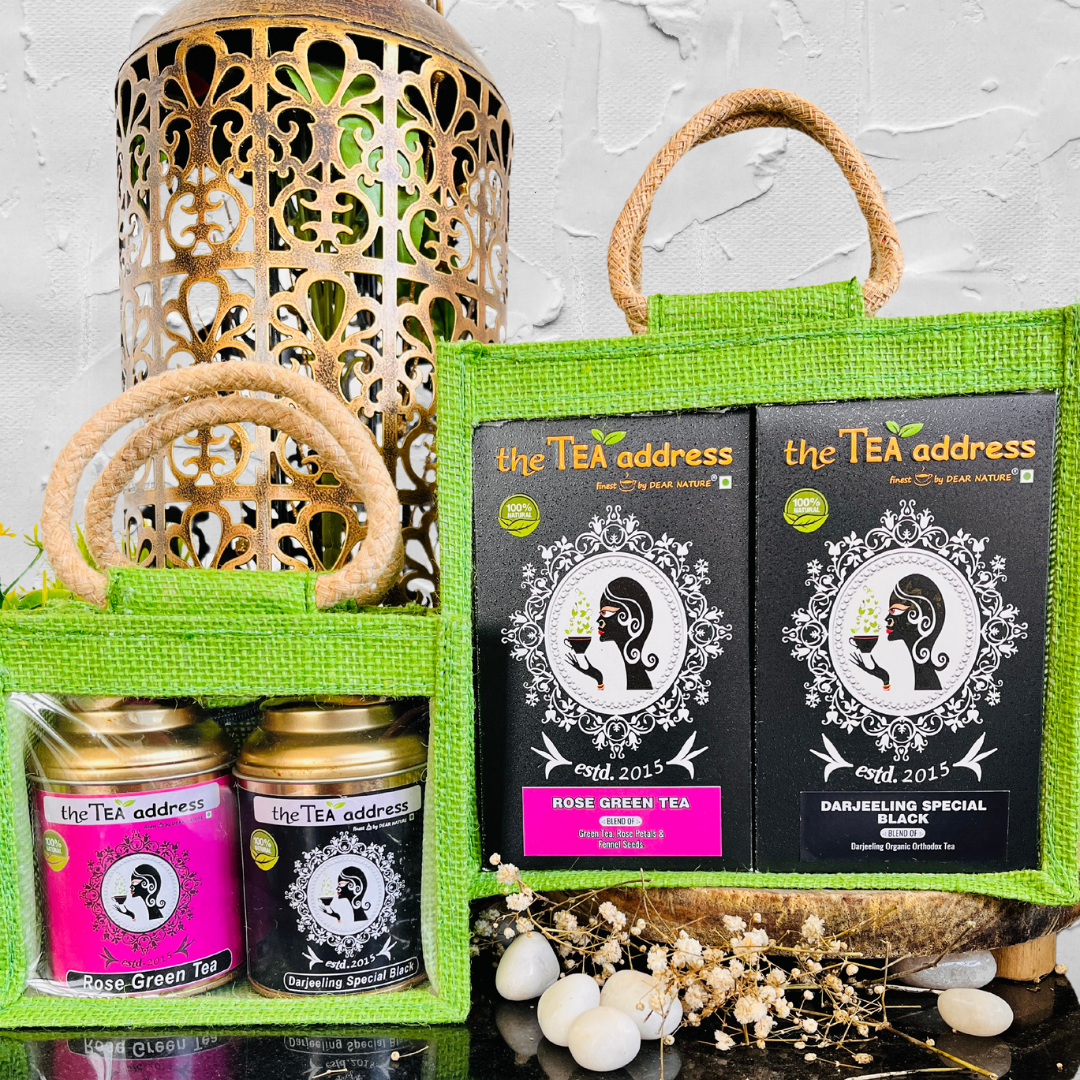 eco jutebag gift packs of tea