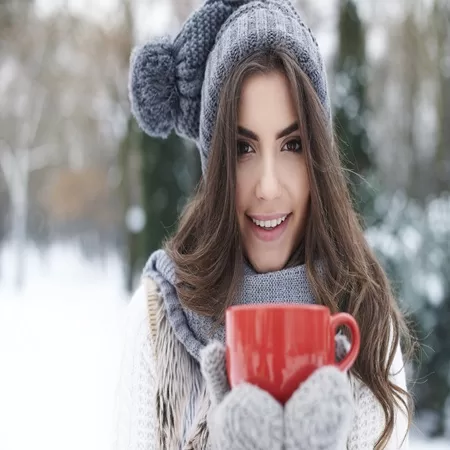 woman drinking tea