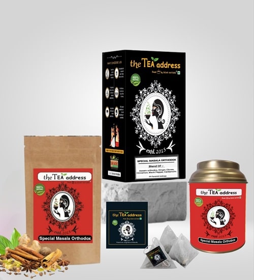 different packaging of special masala orthodox tea